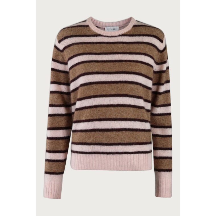 Six Ames - LILY STRIPE SWEATER - Dusty Blush Stripe