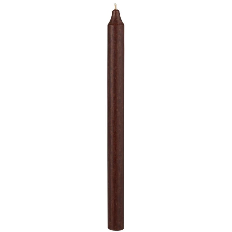 Ib Laursen - Kronelys chocolate rustik lang - 4 stk.