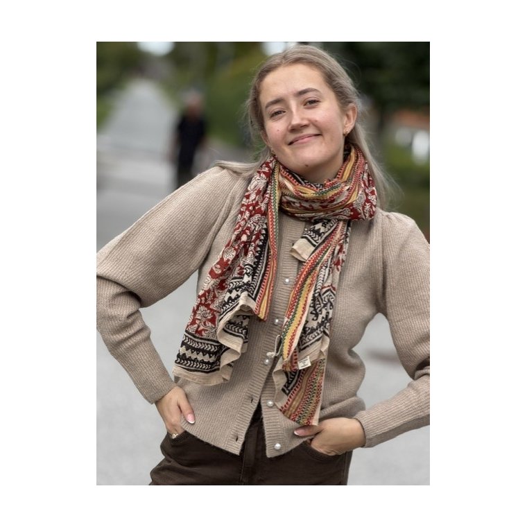 Craft Sisters - Bagru Scarf - Red Flower - 329