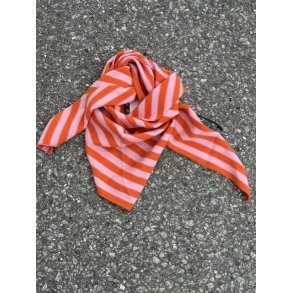 LULU�S LOVE - Cashmere small striped scarf - orange/blossom