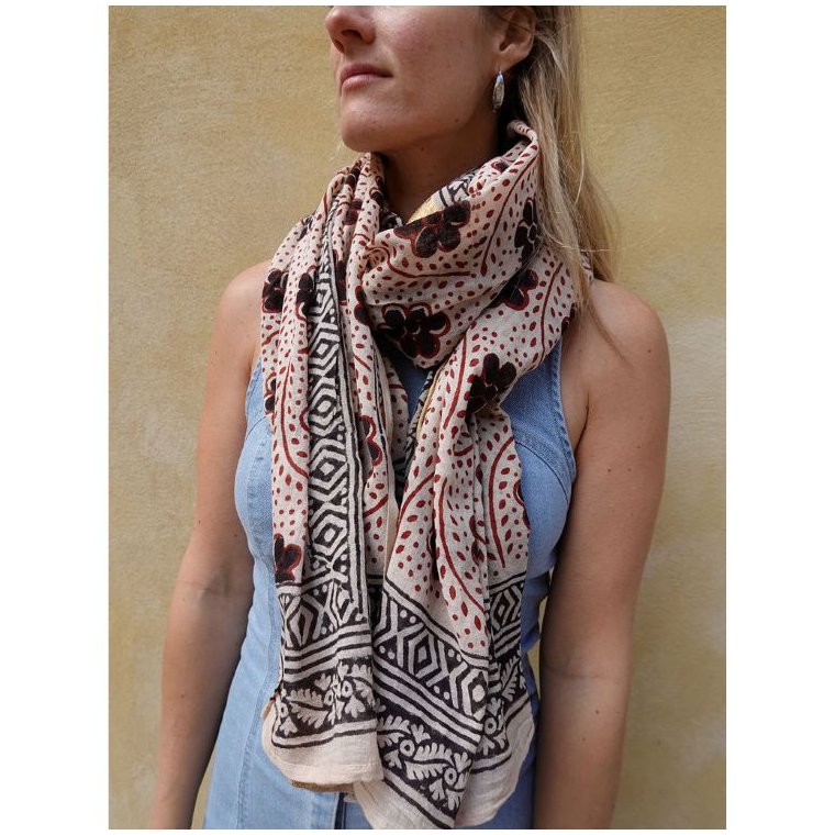 Craft Sisters - Bagru Scarf - Flower - 917