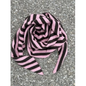 LULU�S LOVE - Cashmere small striped scarf - rose/coffee