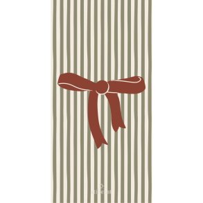 Ib Laursen - Serviet 10x20 cm gr�nne striber og r�d sl�jfe 16 stk/pk