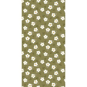 IB LAURSEN - Serviet 10x20 cm gr�n m/hvide blomster 16 stk/pk