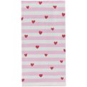 IB LAURSEN - Serviet 10x20 cm r�de hjerter og lyser�de striber 16 stk/pk