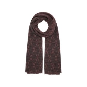 HABIBA - AMINA IKAT SCARF - burgundy