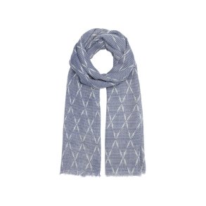 HABIBA - AMINA IKAT SCARF - INDIGO