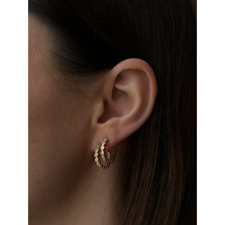 PICO - Alba Petit Crystal Studs -  - Forgyldt