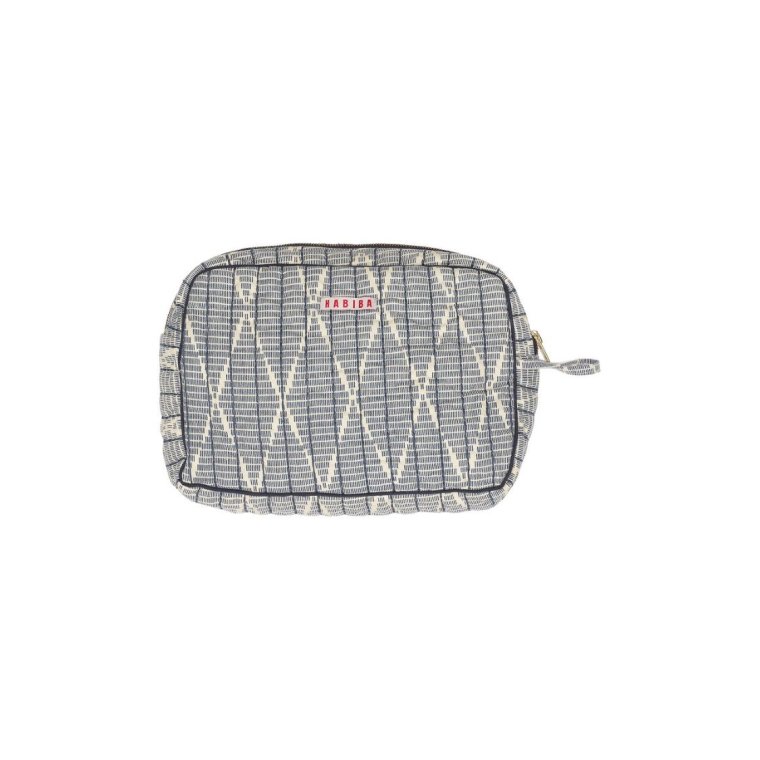 HABIBA - AMINA IKAT TOILETRY BAG - INDIGO