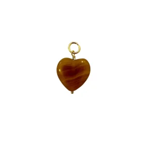 PICO - French Grande Heart Pendant - Caramel - forgyldt