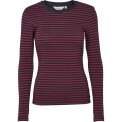 BASIC APPAREL - Ludmilla LS Tee - Bordeaux truffle / Sky captain