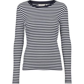 BASIC APPAREL - Ludmilla LS Tee - Sky Captain/Bright White