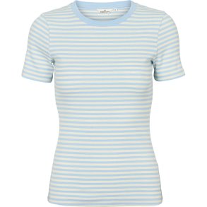 BASIC APPAREL - Ludmilla SS O-Neck - Dutch canal / vanilla custard