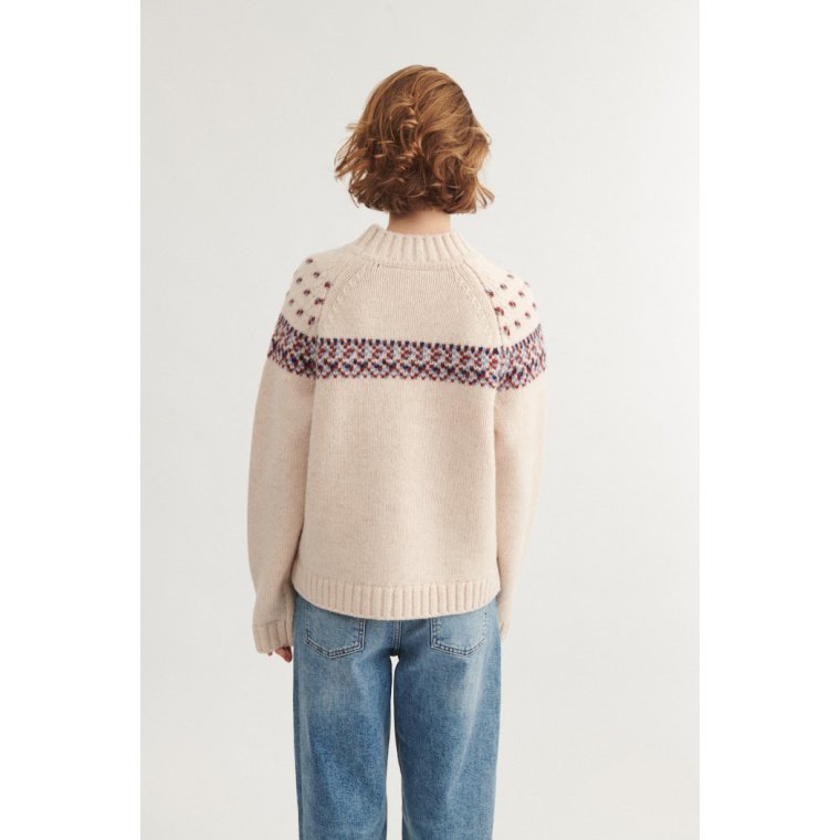 BASIC APPAREL - Blanche Sweater - Bordeaux truffle/Sky Captain/Copen blue