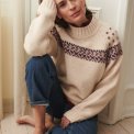 BASIC APPAREL - Blanche Sweater - Bordeaux truffle/Sky Captain/Copen blue
