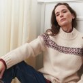 BASIC APPAREL - Blanche Sweater - Bordeaux truffle/Sky Captain/Copen blue