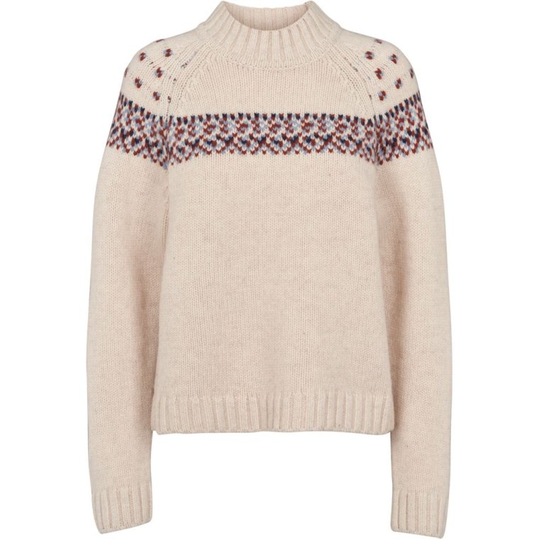 BASIC APPAREL - Blanche Sweater - Bordeaux truffle/Sky Captain/Copen blue