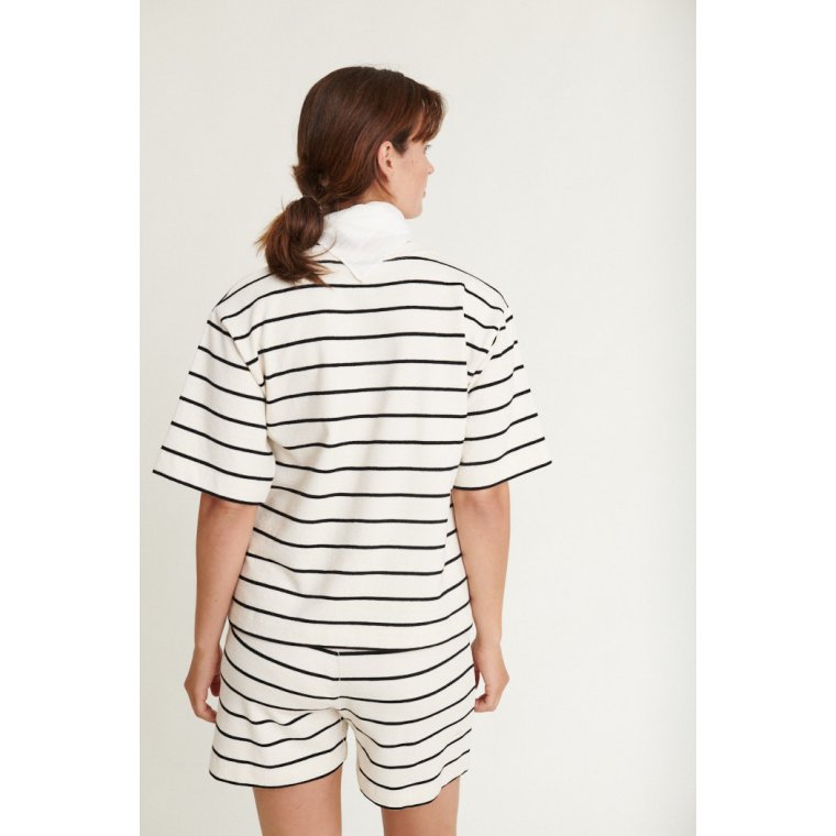 BASIC APPAREL - Anneli Oversized Tee - Birch/Black