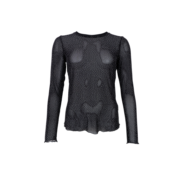 BLACK COLOUR - BCALEXIS tee w/stones - Black