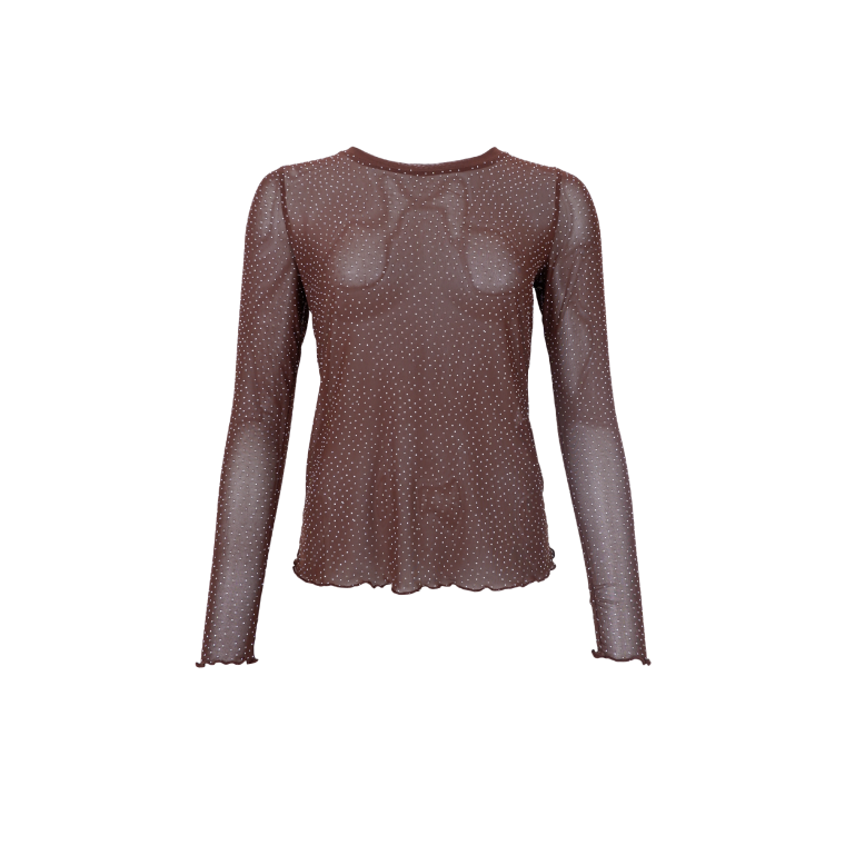 BLACK COLOUR - BCALEXIS tee w/stones - Coffee