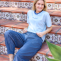 Black Colour - BCALLY barrel pant - Navy