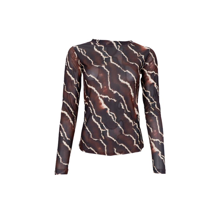 BLACK COLOUR - BCANNIE mesh blouse - Mocca Marble