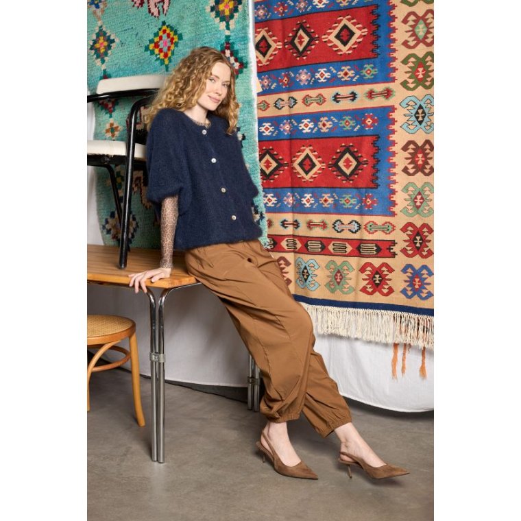 Black Colour - BCBJOERK patent knit cardigan - Navy
