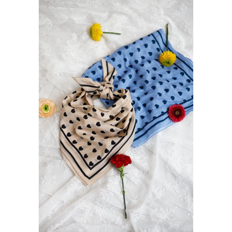 BLACK COLOUR - BCCLAUDIA Love mini scarves - Blue Navy