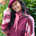 BLACK COLOUR - BCDELL knitted mini scarf - Berry