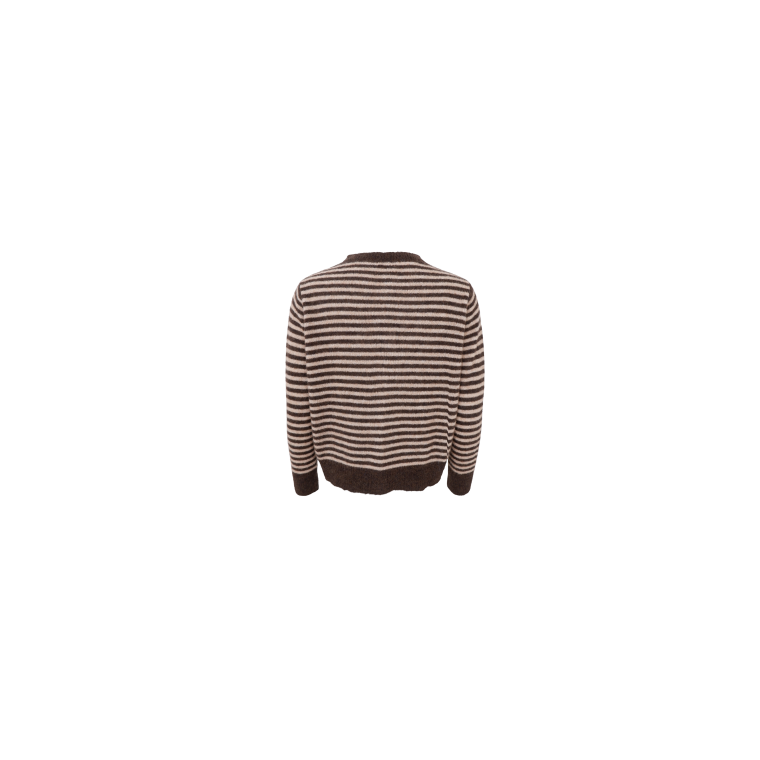 Black Colour - BCDELL striped knit cardigan - Coffee