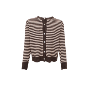 Black Colour - BCDELL striped knit cardigan - Coffee