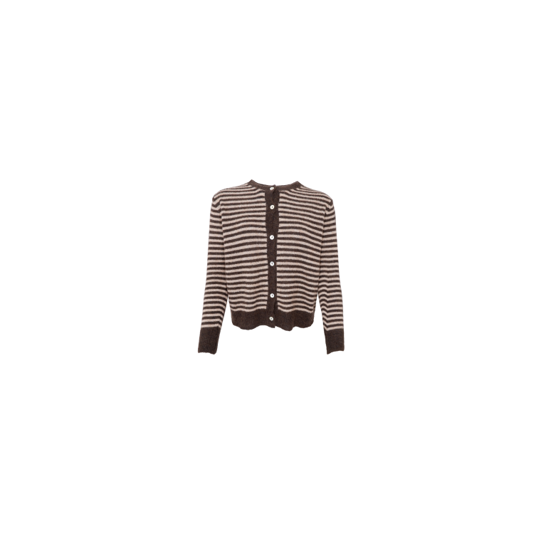 Black Colour - BCDELL striped knit cardigan - Coffee