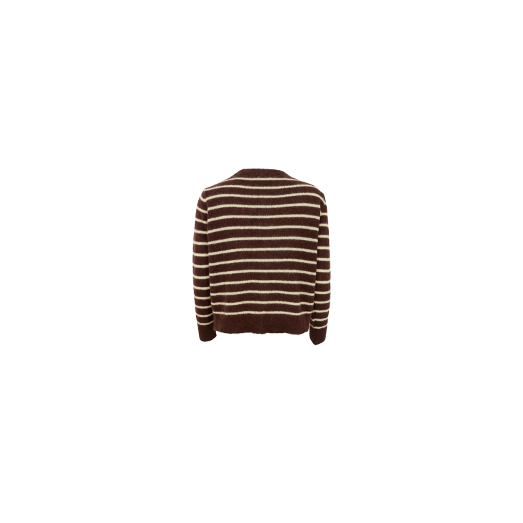 BLACK COLOUR - BCDELL striped knit cardigan - Mocca