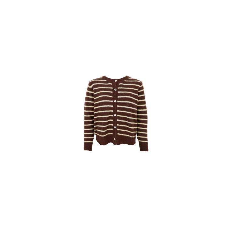 BLACK COLOUR - BCDELL striped knit cardigan - Mocca