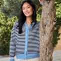 Black Colour - BCDELL striped knit cardigan - Navy