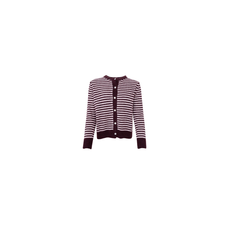 Black Colour - BCDELL striped knit cardigan - Plum