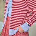 Black Colour - BCDELL striped knit cardigan - Red
