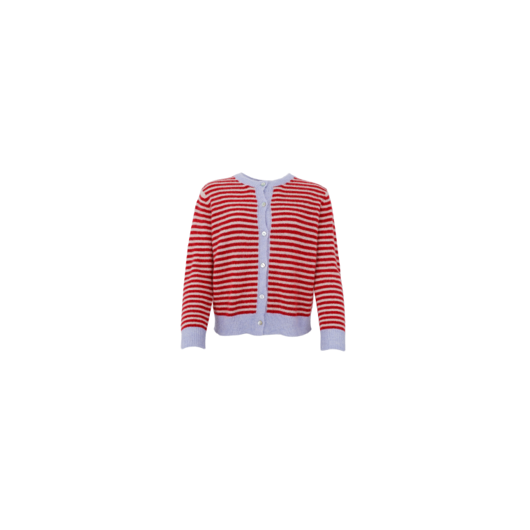 Black Colour - BCDELL striped knit cardigan - Red