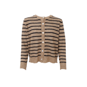 BLACK COLOUR - BCDELL striped knit cardigan - Taupe