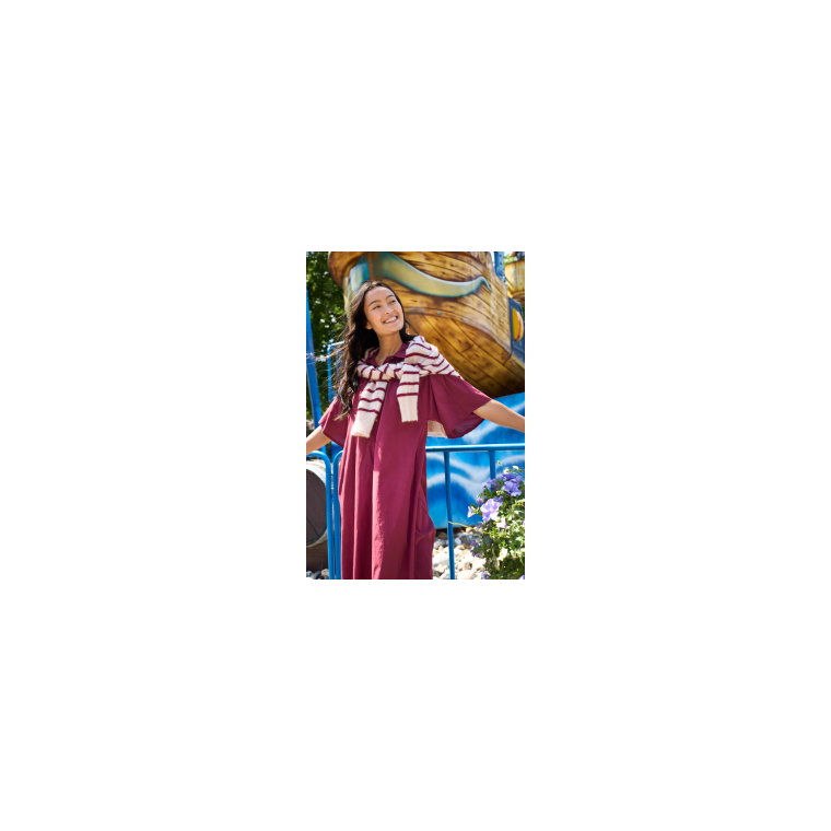 BLACK COLOUR - BCDELL striped knit cardigan - Wine