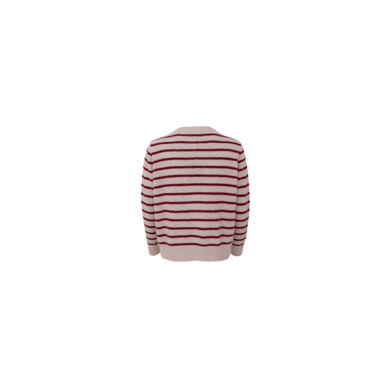 BLACK COLOUR - BCDELL striped knit cardigan - Wine