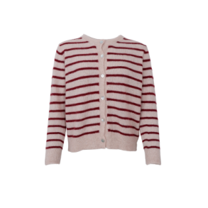 BLACK COLOUR - BCDELL striped knit cardigan - Wine