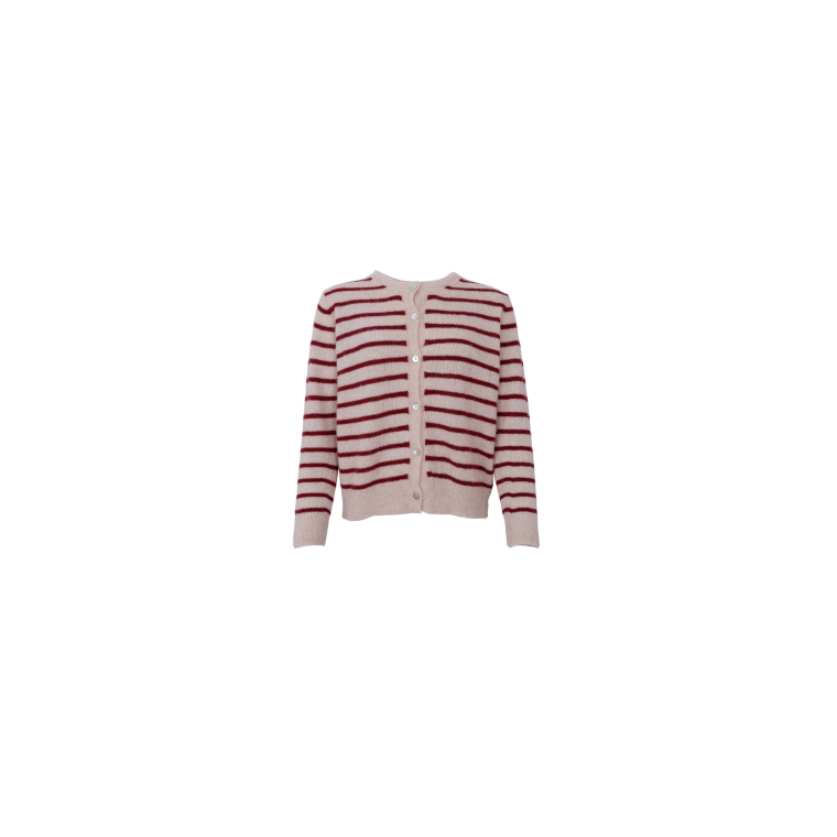 BLACK COLOUR - BCDELL striped knit cardigan - Wine