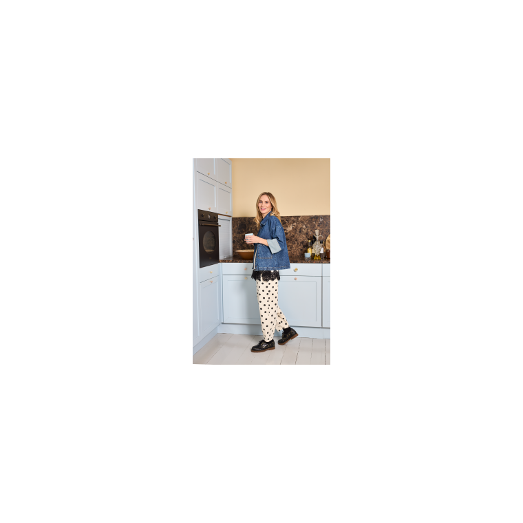 Black Colour - BCELLIE barrel pant - White Dot