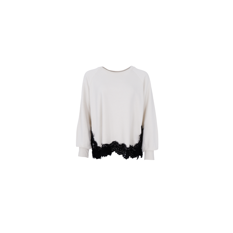 Black Colour - BCEVY lace sweatshirt - Off White
