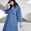 Black Colour - BCIZZY denim tunic dress - Mid Blue