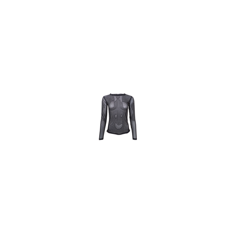 Black Colour - BCJESSIE mesh blouse - Black Dotted