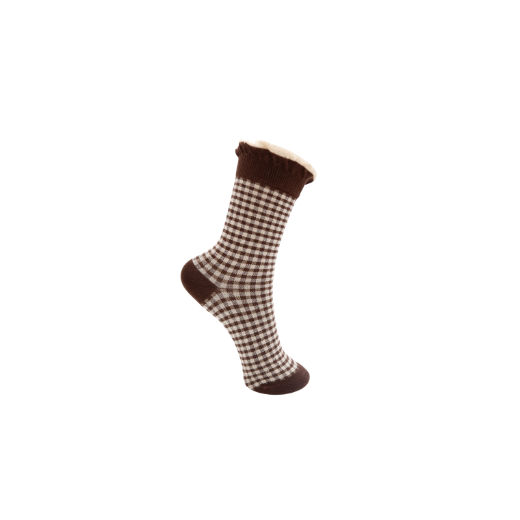 BLACK COLOUR - BCLUMINA sock - Coffee Checkered