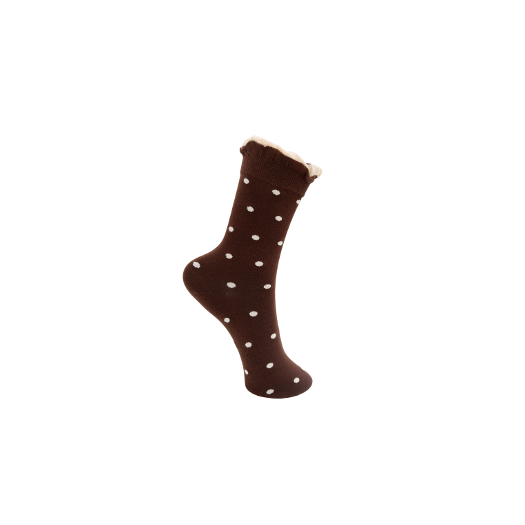 BLACK COLOUR - BCLUMINA sock - Coffee w. Dots