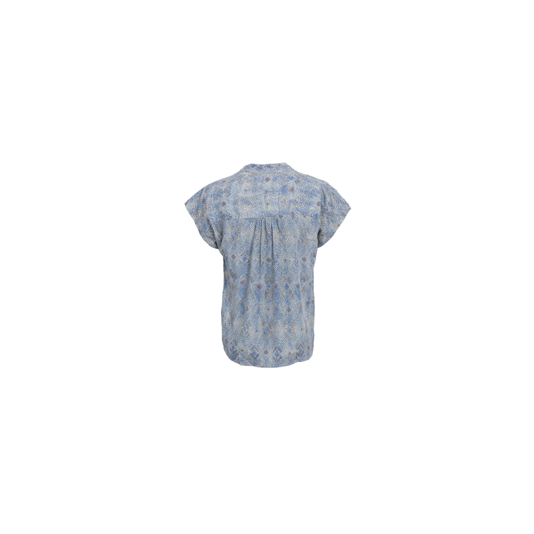 BLACK COLOUR - BCLUNA Andrea s/s top - Blue Argyle